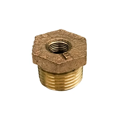Plumbing Piping 1/2 x 1/8 Bronze Threaded Hex Bushing - Image 1 of 4