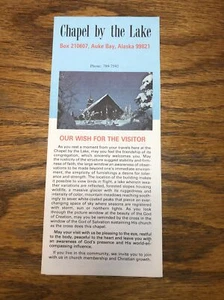 Chapel by the Lake Auke Bay Alaska vintage brochure Travel Tour Vacation 80's - Bild 1 von 3