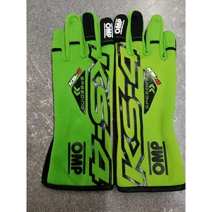 OMP KS-4 Kart Gloves - Small, Fluro Green, Stretch Fabric *Ex Display* - Picture 1 of 4