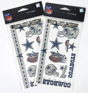 Due fogli tatuaggi temporanei Dallas Cowboys - più tatuaggi su ogni foglio NUOVI - Foto 1 di 4