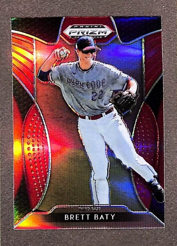 2019 Panini Prizm Draft Picks #16 Brett Baty Rookie RC Red Prizm SP - NY Mets - Image 1 of 3
