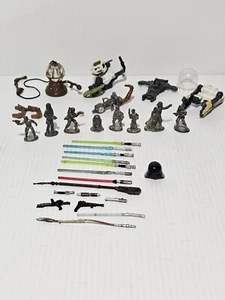 Vtg. Mixed Lot Star Wars 1" Pewter Figures, Weapons Parts As Found - Picture 1 of 11