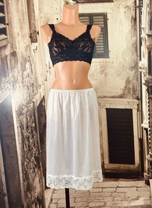 Vintage Henson sexy sissy sliPpy nylon half slip petticoat skirt L UK 14-16 R80 - Picture 1 of 14
