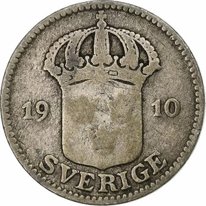 [#1116036] Coin, Sweden, Gustaf V, 25 Öre, 1910, VF, Silver, KM:785 - Picture 1 of 2