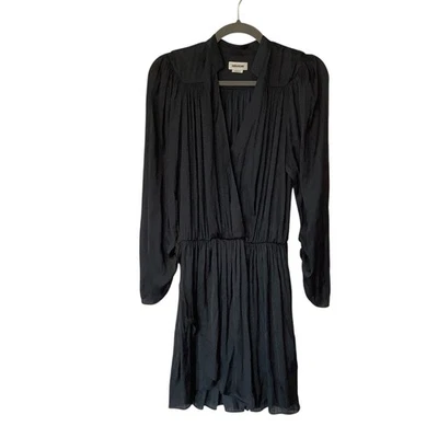 Zadig & Voltaire women's Reveal Satin Dress black long sleeve mini size medium - Image 1 of 4