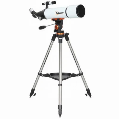 Astronomical Telescope Adult Beginner 80mm Lens Tripod Finder Scope Portable - Image 1 of 4