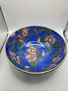 Colibrí chino decorativo azul y rosa Jackson & Perkins y cuenco floral de 6" - Imagen 1 de 7