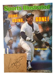 REGGIE JACKSON, HOF Signed cut NY YANKEES with  Sports Illustrated cover photo - Picture 1 of 5