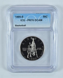 1995-S Olympic Basketball Commemorative Half Dollar PR70 DCAM ICG *6253 - Picture 1 of 5