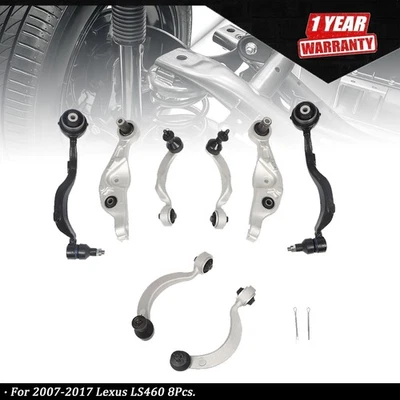 Kit de braços de controle inferiores superiores dianteiros com kit de amortecedores para Lexus LS460 2007-2017 8 peças - Imagem 1 de 4