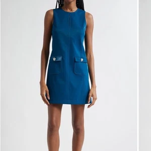 Cinq a Sept Mia Embossed Faux Leather Sleeveless Blu Minidress Size 4 NWT - Picture 1 of 11