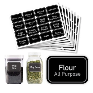 208 Preprinted Water Resistant Bulk Pantry Labels Set - Picture 1 of 9