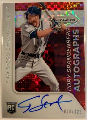 2015 Panini Prizm Auto Red Power Prizm /125 Cory Spangenberg #56 Rookie Auto RC - Image 1 of 2