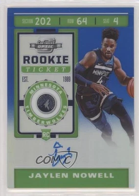 2019-20 Panini Contenders Optic Blue Prizm /99 Jaylen Nowell #136 Rookie Auto RC - Image 1 of 2