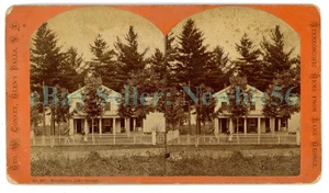 Lake George NY - WOODLAWN HOUSE - George Conkey Large Stereoview Adirondacks - Picture 1 of 2