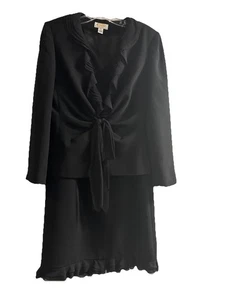 Talbots Vintage Suit Dress Womens 10 Black - Picture 1 of 5