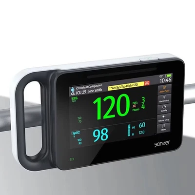 Portable Patient Vital Signs Monitor 7 inch screen ECG/NIBP/TEMP/RESP/SPO2/PR - Image 1 of 4