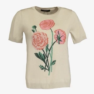 Weekend Max Mara Padana Pullover beige Blumen Fiore Seidenmischung passt Gr. Small - Bild 1 von 7