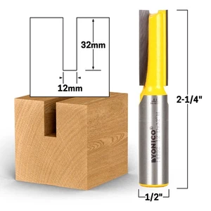 Broca de enrutador recto CL de 12 mm CD x 32 mm métrica - vástago de 1/2" - Yonico 14892 - Imagen 1 de 1