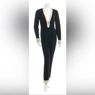 RACHEL ZOE Pearl-Trimmed Jumpsuit - Image 1 of 4