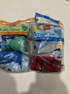 12 Paar NEU HANES Jungen Boxershorts & Töpfchen Turnschuhe Größe 4T - Bild 1 von 3