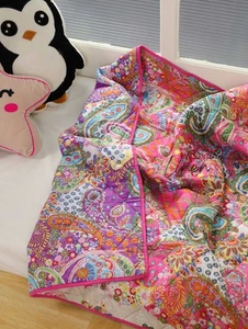 Indian Bohemian Paisley Quilt Reversible Bed Cover Handmade Cotton Throw Blanket - Picture 1 of 9