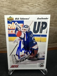 1991-92 Upper Deck Rick Tabaracci #339 Winnipeg Jets In-Person ON-CARD AUTO - Picture 1 of 2
