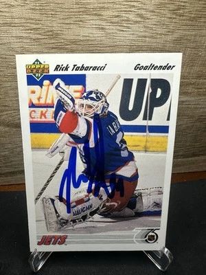 1991-92 Upper Deck Rick Tabaracci #339 Winnipeg Jets In-Person ON-CARD AUTO - Image 1 of 2