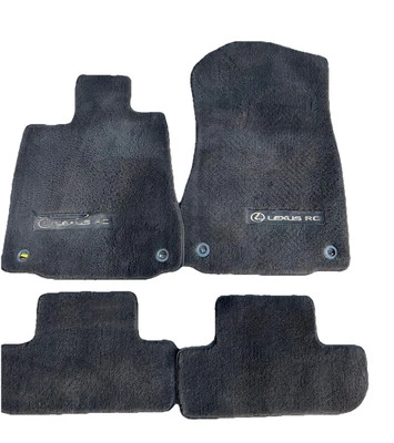 Alfombrillas Lexus RC-F 2015-2024 tracción trasera OEM alfombras negras con costuras plateadas Foto 1 de 4