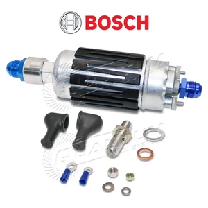GENUINE Bosch 0580464200 200LPH Inline Fuel Pump +8AN Inlet/Outlet Fitttings - Picture 1 of 5