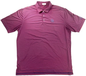 Polo de golf Peter Millar Summer Comfort para hombre XXL a rayas púrpura y rosa - Imagen 1 de 12