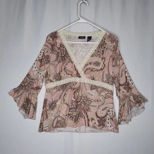 Top Babydoll De Colección Mujer Grande Cachemira Encaje Imperio Acampanado Y2K Vaquera Costera Años 90 - Imagen 1 de 8