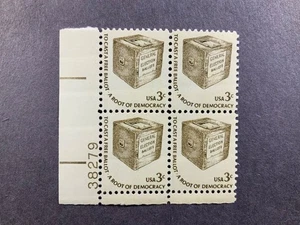 1977 US Stamp 3cent Scott # 1584 "To Cast A Free Ballot" Plate Block Of 4 MNH - Picture 1 of 1