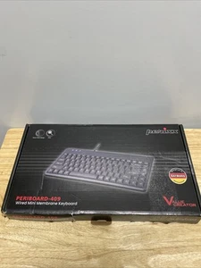 PERIBOARD-409U ES - Mini PS/2 Teclado - Negro Brillante - QWERTY Español con Ñ - Picture 1 of 6