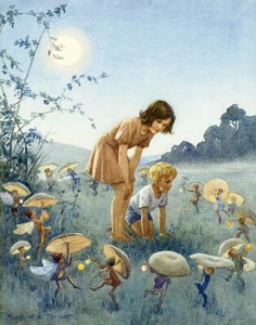 Kinder beobachten Feen tanzen mit Krötenhockern von Margaret Tarrant - Bild 1 von 1