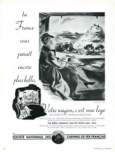 1958 SNCF Railroad France Travel Print Ad Paul Martial Illustration - Picture 1 of 1