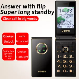 4G LTE Flip Mobile Phone 1800mAh 2.8'' Dual SIM Cards Large Key Cellphone FM SOS - Picture 1 of 10