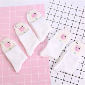 5 Pairs Women Retro Pure Color Simple Sock Soft Comfort Casual Cotton Crew Socks