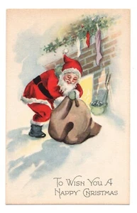 CPA .  Noël . Père Noël en robe rouge . Santa CLAUS - Picture 1 of 2