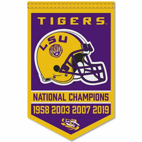 Louisiana State LSU Tigers 4 Time Football National Champions Banner Flag Cover