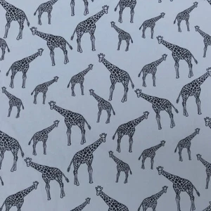 Giraffes 100% Cotton Rose & Hubble Fabric Summer Dress Skirt Patchwork 45" GREY - Picture 1 of 1