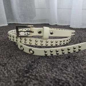 Womens stylish Skinny, Studs, Belt White Size 80-90cm - Picture 1 of 6