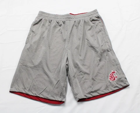 Washington State Cougars Men's Colosseum Reversible Short LV5 Gray/Crimson Large Cover