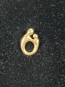 Ciondolo in oro giallo 14 kt madre e bambino Kaynar classico elegante arrotondato - Foto 1 di 10