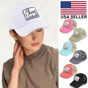 C.C Exclusive Chaos Coordinator Mesh Back Criss Cross Ponytail Baseball Cap - Picture 1 of 11