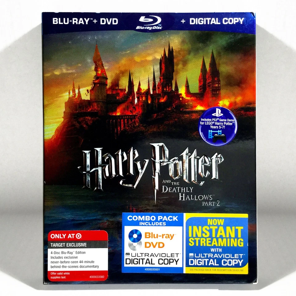 Harry Potter and the Deathly Hallows Pt. 2 (4-Disc Blu-ray/DVD) NEW ! w/ Slip ! - Image 1 of 4