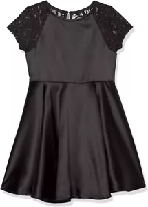 Calvin Klein - Girls Satin Black Holiday Party Dress - Sz 10 - NWT - MSRP $90 - Picture 1 of 2