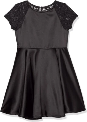Calvin Klein - Girls Satin Black Holiday Party Dress - Sz 10 - NWT - MSRP $90 - Image 1 of 2