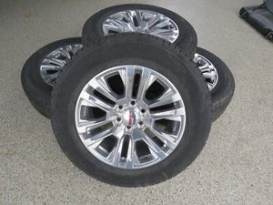 20" CHEVY GMC 1500 polished Factory OEM Wheels Rims Tires - Picture 1 of 9