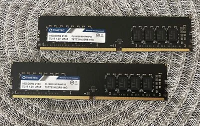 LOT 2PC-Timetec 16GB (2Rx8GB) DDR4 MHz CL10 75TT21NU2R8-16G. #M22-20 - Image 1 of 2